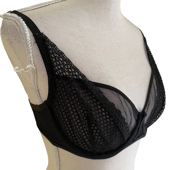 NWOT Victoria's Secret Black Unlined Demi Bra 32 DDD - Picture 3 of 6